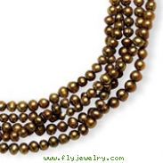 Gold Freshwater 5.5-6mm Cultured Pearls 100 '' Single Strand