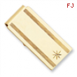 Gold-plated Star Cut .001ct Diamond Hinged Money Clip