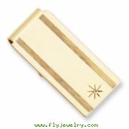 Gold-plated Star Cut .001ct Diamond Hinged Money Clip