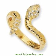 Gold-plated Sterling Silver CZ Snake Ring