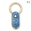 Gold-tone Blue Enamel With Crystals Key Fob