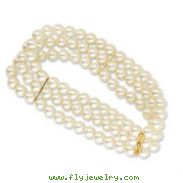 Gold-tone Cultura Glass Pearl Stretch Bracelet