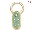 Gold-tone Green Enamel With Crystals Key Fob