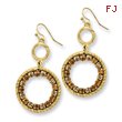 Gold-tone Light & Dark Yellow Crystal Circle Drop Earrings