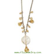 Gold-tone Light Colorado Crystal 16" With Extension Necklace