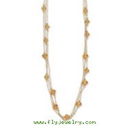 Gold-tone Light Colorado Swarovski Crystal 16" With Extension Necklace