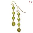 Gold-Tone Olivine Crystal Beaded Dangle Earrings