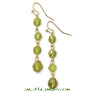 Gold-Tone Olivine Crystal Beaded Dangle Earrings