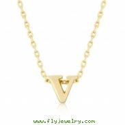 Golden Initial V Pendant