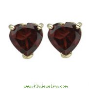 HEART SHAPE DARK RED GARNET PRONG SET STUDS