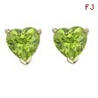 HEART SHAPE GREEN PERIDOT PRONG SET STUDS