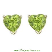 HEART SHAPE GREEN PERIDOT PRONG SET STUDS