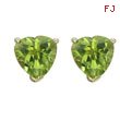 HEART SHAPE GREEN PERIDOT PRONG SET STUDS