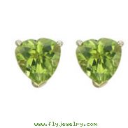 HEART SHAPE GREEN PERIDOT PRONG SET STUDS