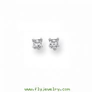 Karat Platinum .25ctw Princess Cut Diamond Screwback Earrings