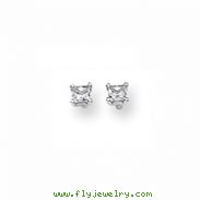 Karat Platinum .25ctw Princess Cut Diamond Screwback Earrings