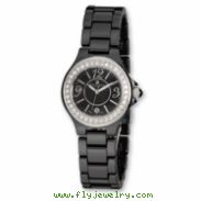 Ladies Charles Hubert Black Ceramic Crystal Bezel Watch