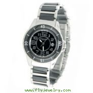 Ladies' Charles Hubert Ceramic Black Dial Watch