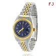 Ladies' Charles Hubert Two-Tone Brass Blue Dial Watch