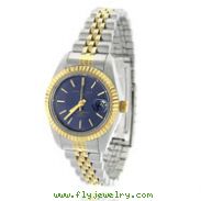 Ladies' Charles Hubert Two-Tone Brass Blue Dial Watch