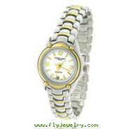 Ladies' Charles Hubert Two-Tone Brass Classic White Dial Watch