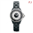 Ladies Chisel Black Ceramic/Black & White Dial Watch