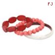 Laminated Capiz Shell & White Wood Aster Set of 3 70mm Bracelets