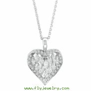 Marquise Diamond Heart Pendant Necklace