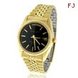 Men's Charles Hubert 14K Gold-Plated Classic Black Dial Watch