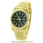 Men's Charles Hubert 14K Gold-Plated Stainless Steel Black Dial Watch