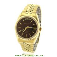 Men's Charles Hubert Gold-Plated Burgundy Dial Classic Watch