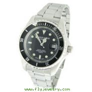 Men's Charles Hubert Silver-Tone Classic Black Dial Watch