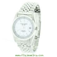 Men's Charles Hubert Stainless Steel Round Off-White Dial Watch