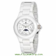 Mens Charles Hubert White Ceramic Multifunction Watch