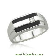 Men's Onyx and Diamond Ring