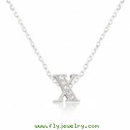 Micro-Pave Initial X Pendant