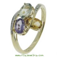 Multicolor Stone Diamond Ring
