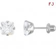 Nickel Pair Inverness Palladium Plated Square Cubic Zirconia Earring