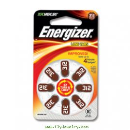 One pk of 8 cells Type 312 Energizer Hearing Aid Batteries