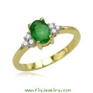 Oval Emerald And Diamond Ring