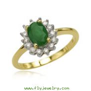 Oval Emerald And Diamond Ring