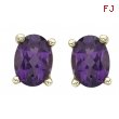 OVAL SHAPE AMETHYST PRONG SET STUDS