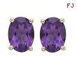 OVAL SHAPE AMETHYST PRONG SET STUDS