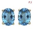 OVAL SHAPE BLUE TOPAZ PRONG SET STUDS