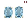 OVAL SHAPE BLUE TOPAZ PRONG SET STUDS