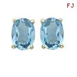 OVAL SHAPE BLUE TOPAZ PRONG SET STUDS