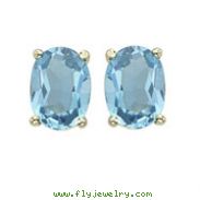 OVAL SHAPE BLUE TOPAZ PRONG SET STUDS