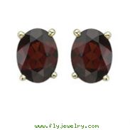 OVAL SHAPE GARNET PRONG SET STUDS