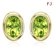 Oval Shape Peridot Bezel Set Studs