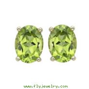 OVAL SHAPE PERIDOT PRONG SET STUDS